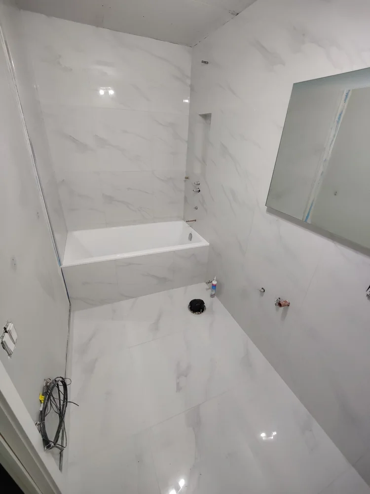 White Marble Bath Renovation