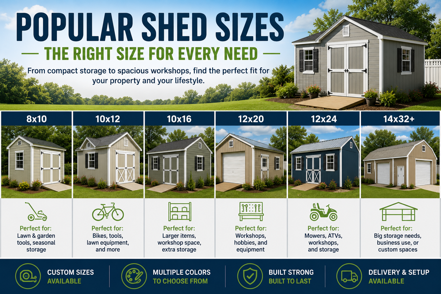 Popular shed sizes