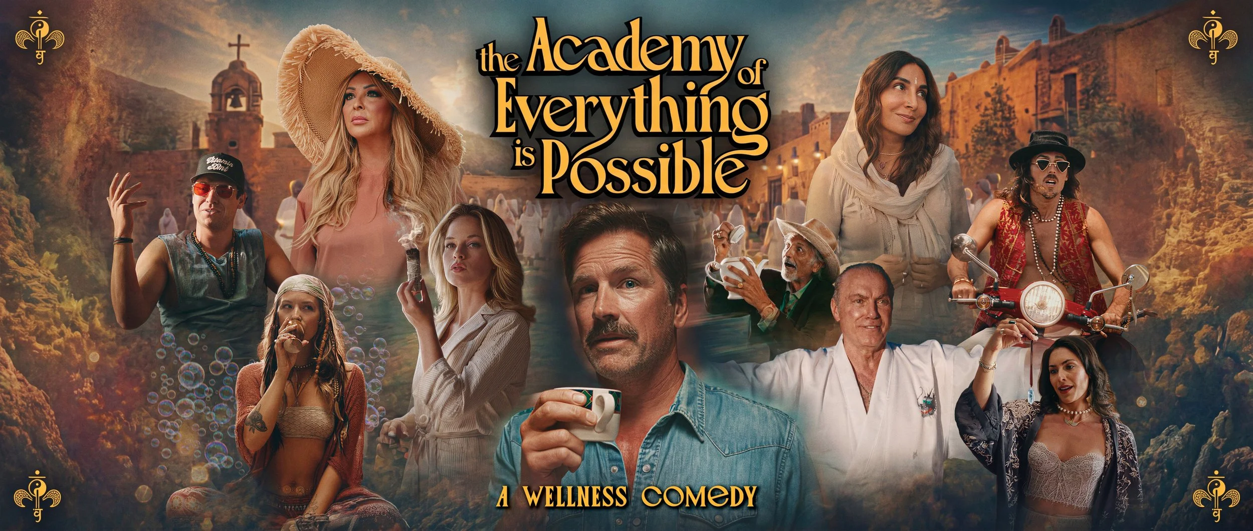 Poster for the film 'The Academy of Everything is Possible'. Starring Al Sapienza, Alexis Knapp, Paul Greene. Dylan Townsend. Prominent text includes the film title, director, cast, and production credits.