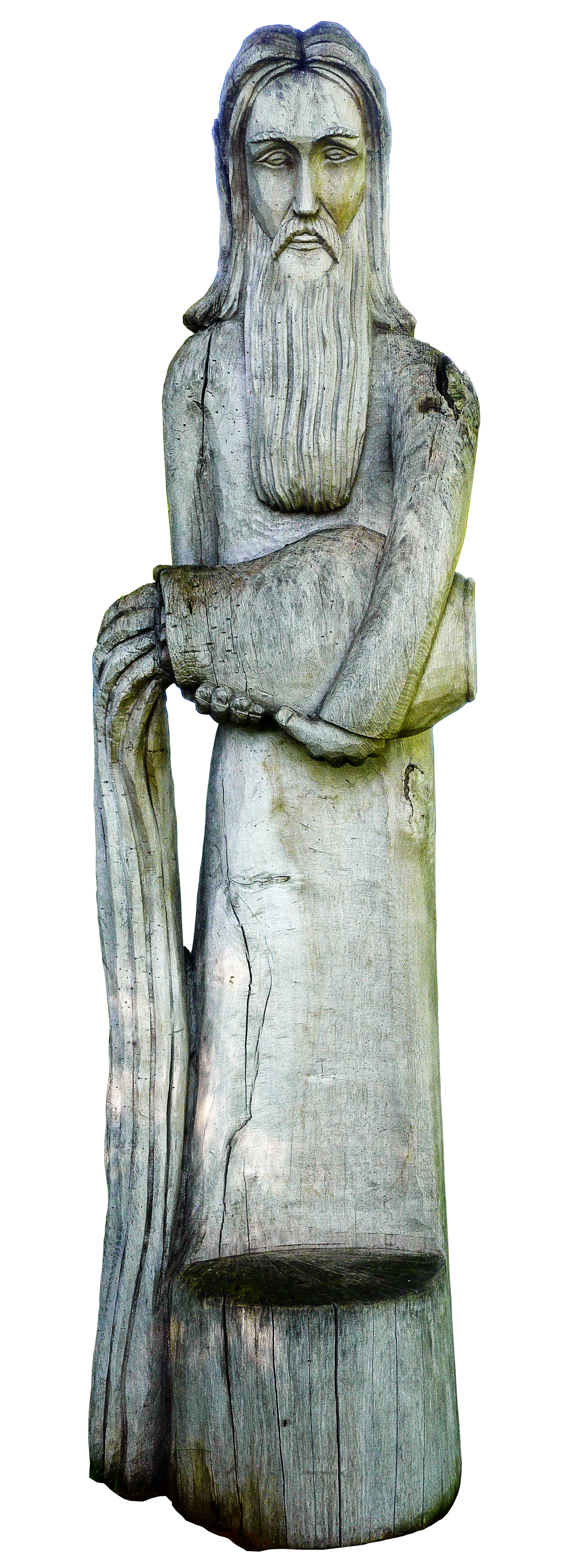 Sumerian sculpture of a bearded man with long hair, pouring out water from a jug representing Aquarius zodiac.