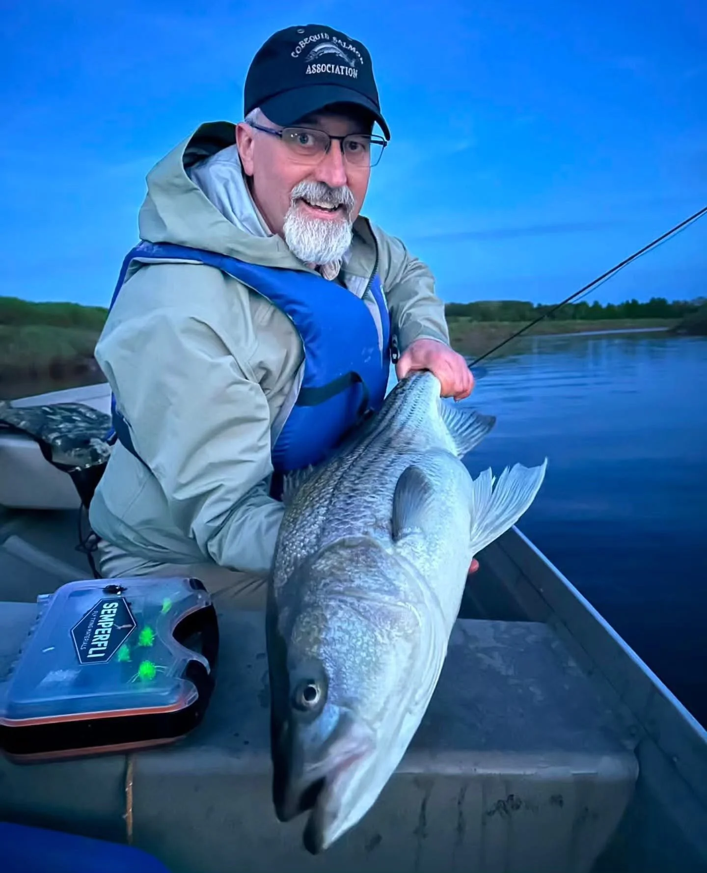 Trophy Nova Scotia striped bass fishing on the fly