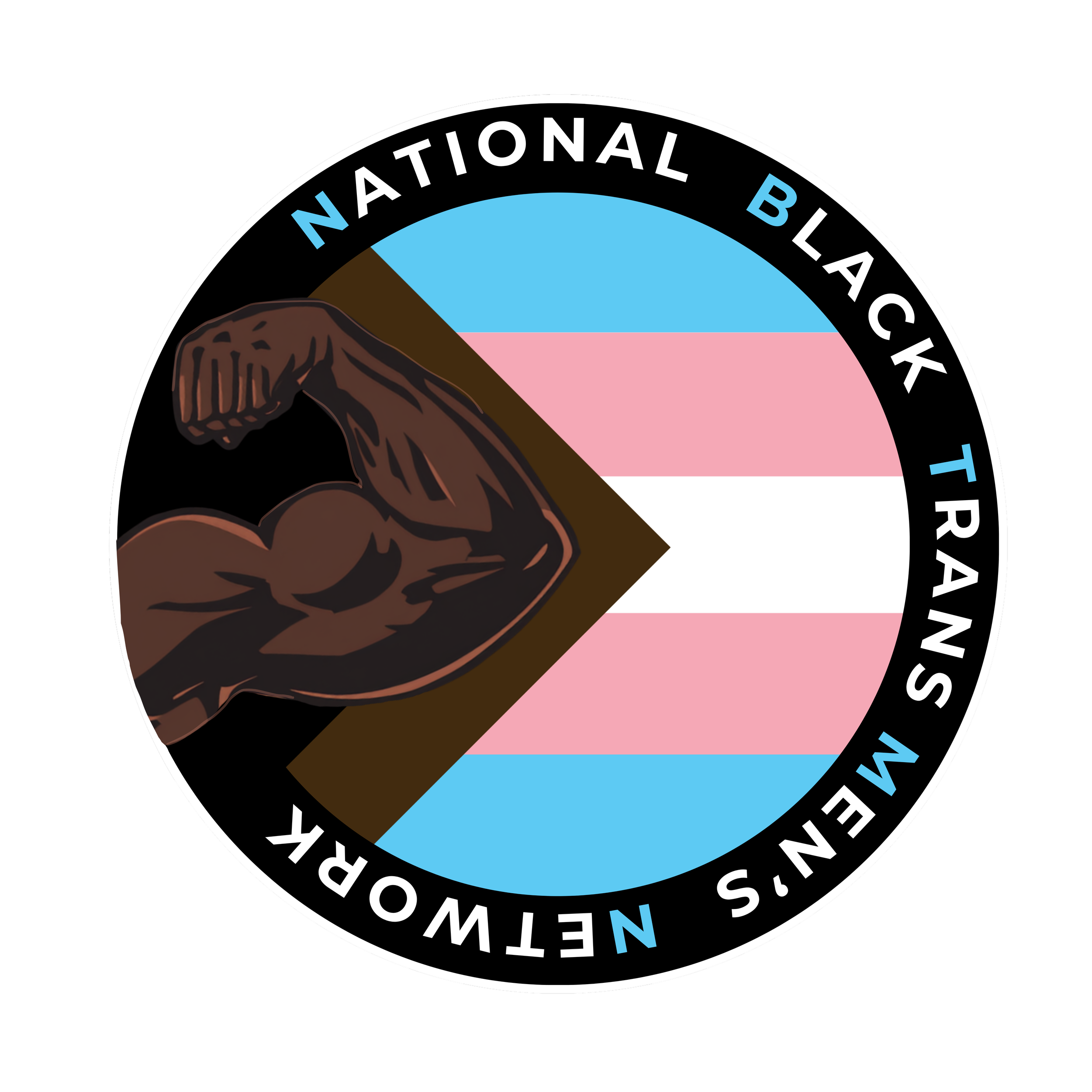 Close-up of a circular logo featuring a bear, with the words 'NATIONAL BLACK' and 'REWWER' visible along the circle's edge, on a black background.