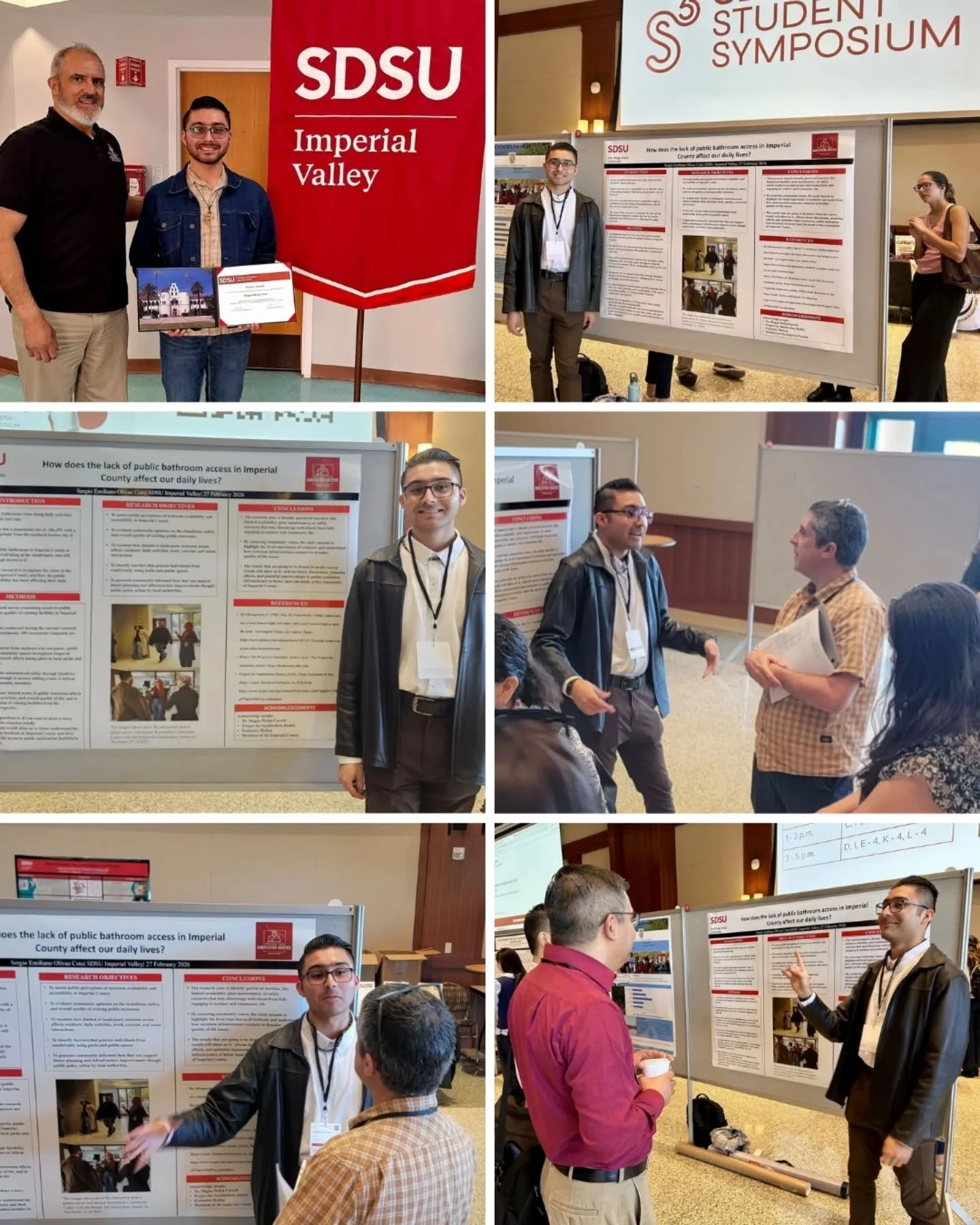 Congratulations to Sergio Olivas Coto!!! Sergio is from SDSU's Imperial Valley campus and presented his work on map development in Imperial County. He received the honor of the Dean's Award for his hard work. Great work, Sergio!
