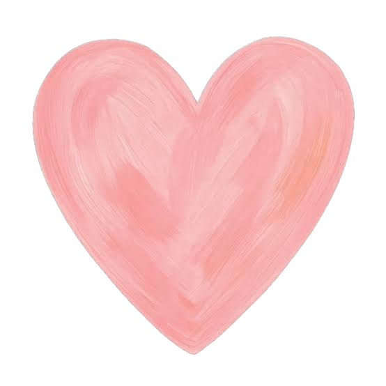 Painted pink heart on a white background.