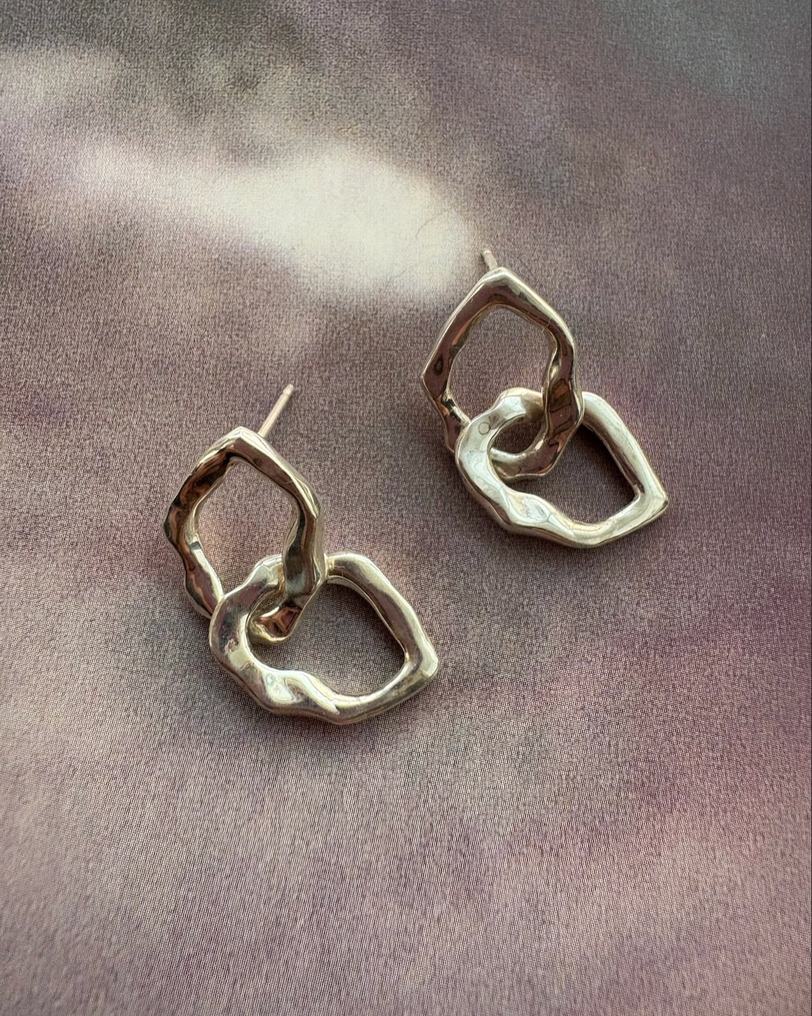 Molten Drop Earrings - Gold & Silver