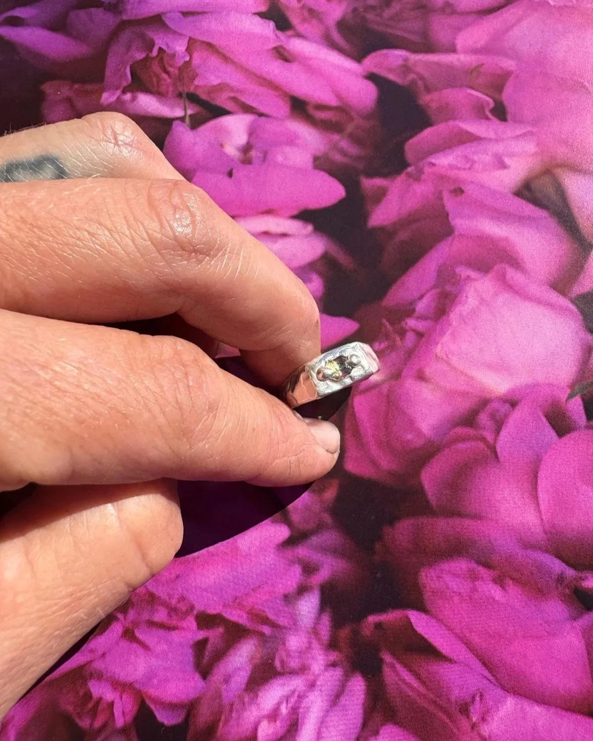 Silver & Sapphire Signet Ring