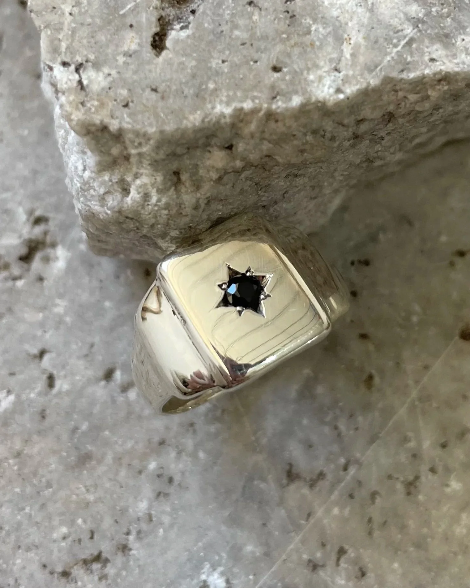 Recycled Large Silver Star Signet