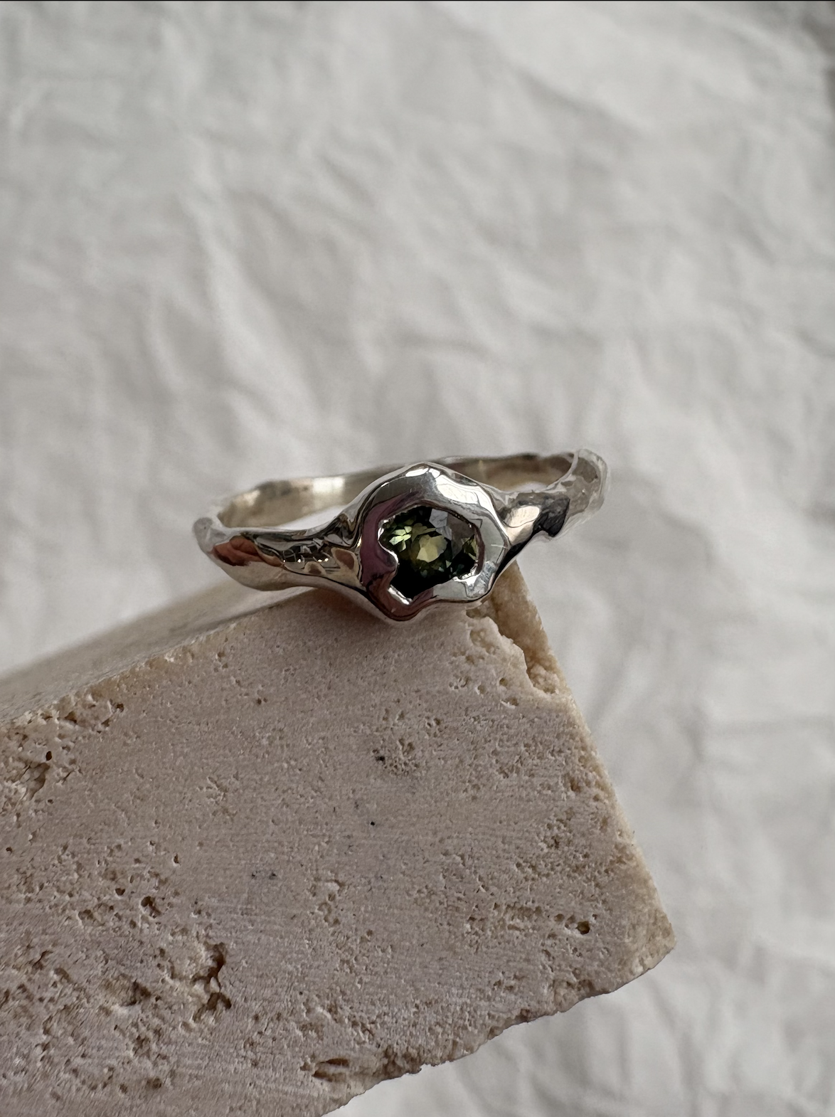 Green Sun Molten Ring