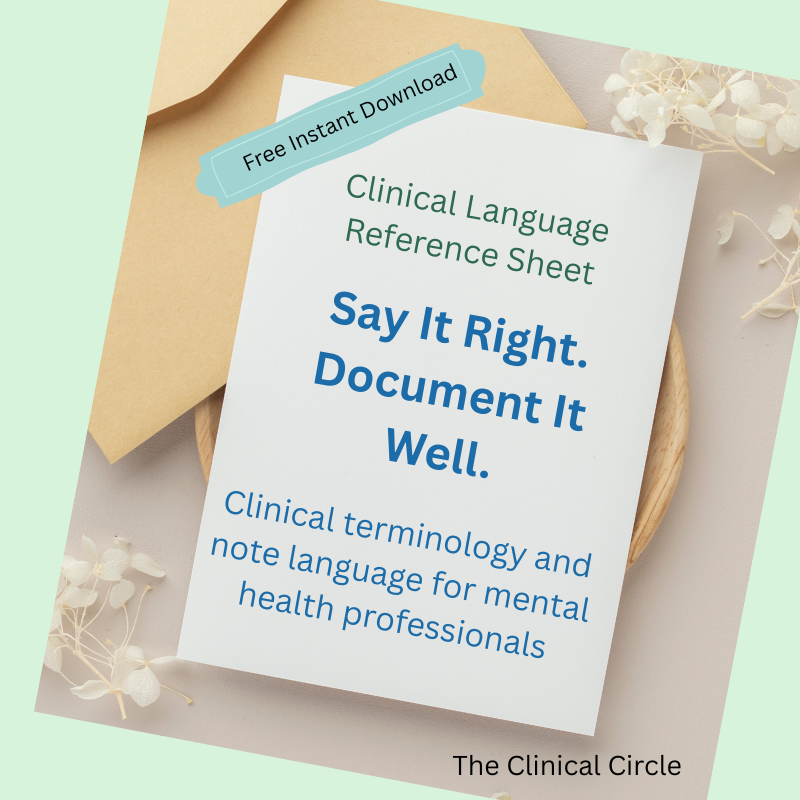 Clinical Language Reference Sheet