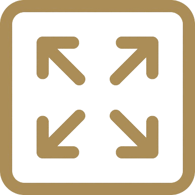 A black square sign with four yellow arrows pointing outward in each diagonal direction.