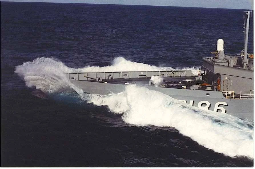 USS PLATTE nosedive.