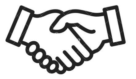 Line drawing of a handshake.