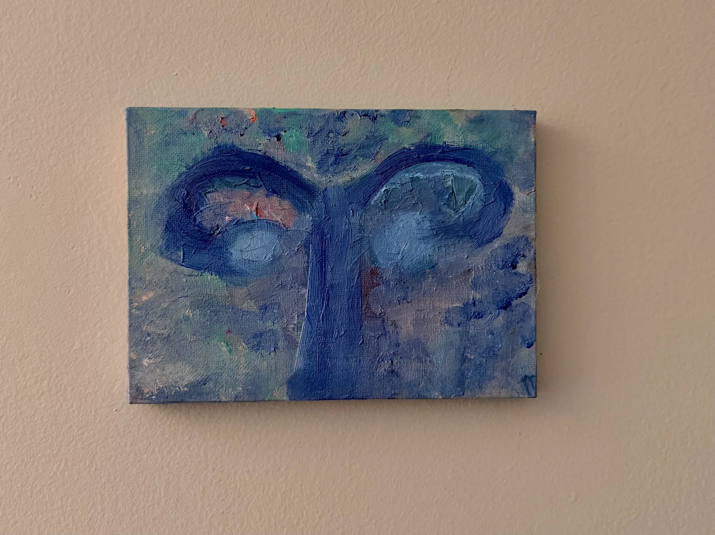 "Faulty But It's Ok" Textured Uterus Painting- Coping with Infertility - Oil Paint on 5x7 Canvas