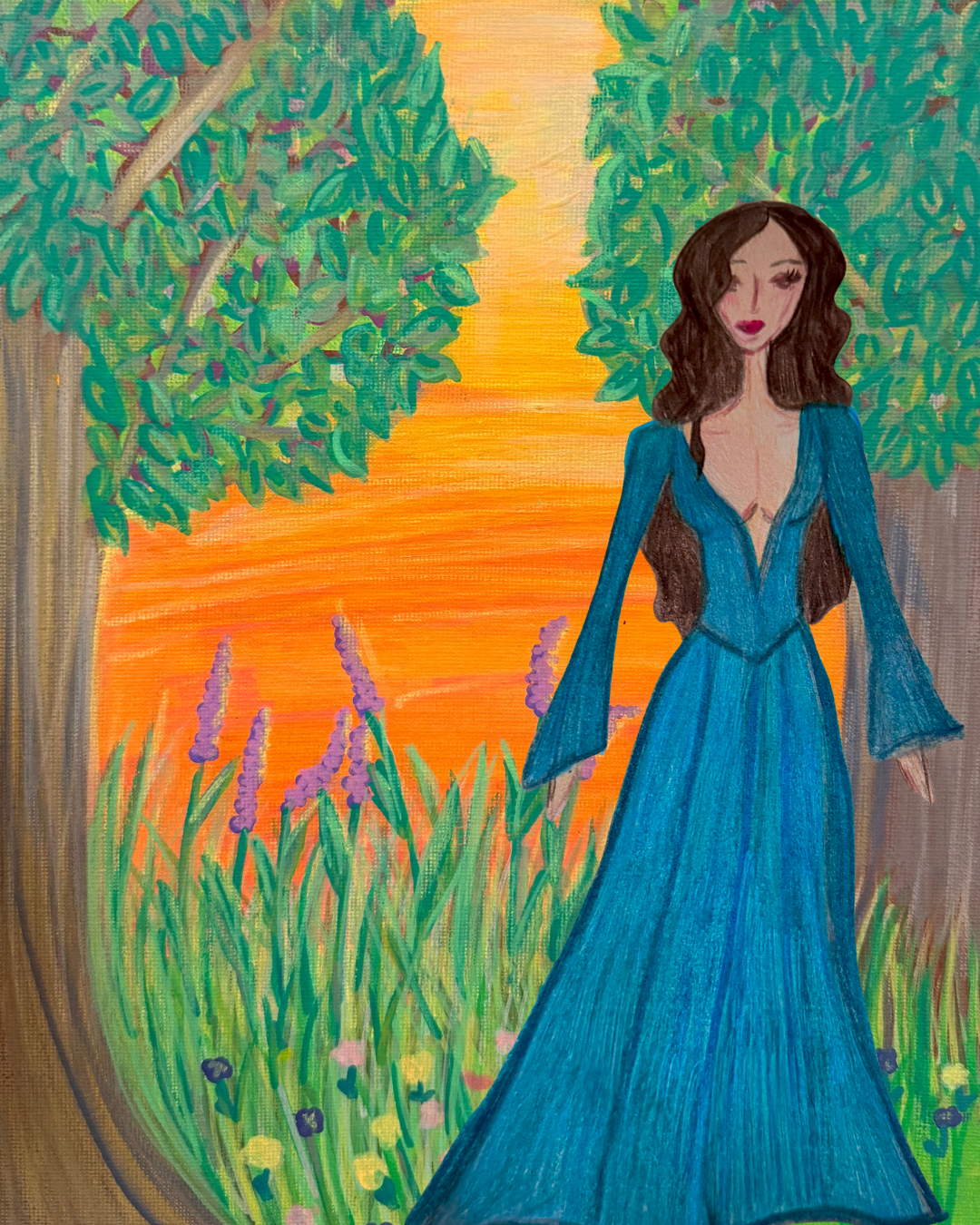 ever after - acrylic marker and colored pencil illustration