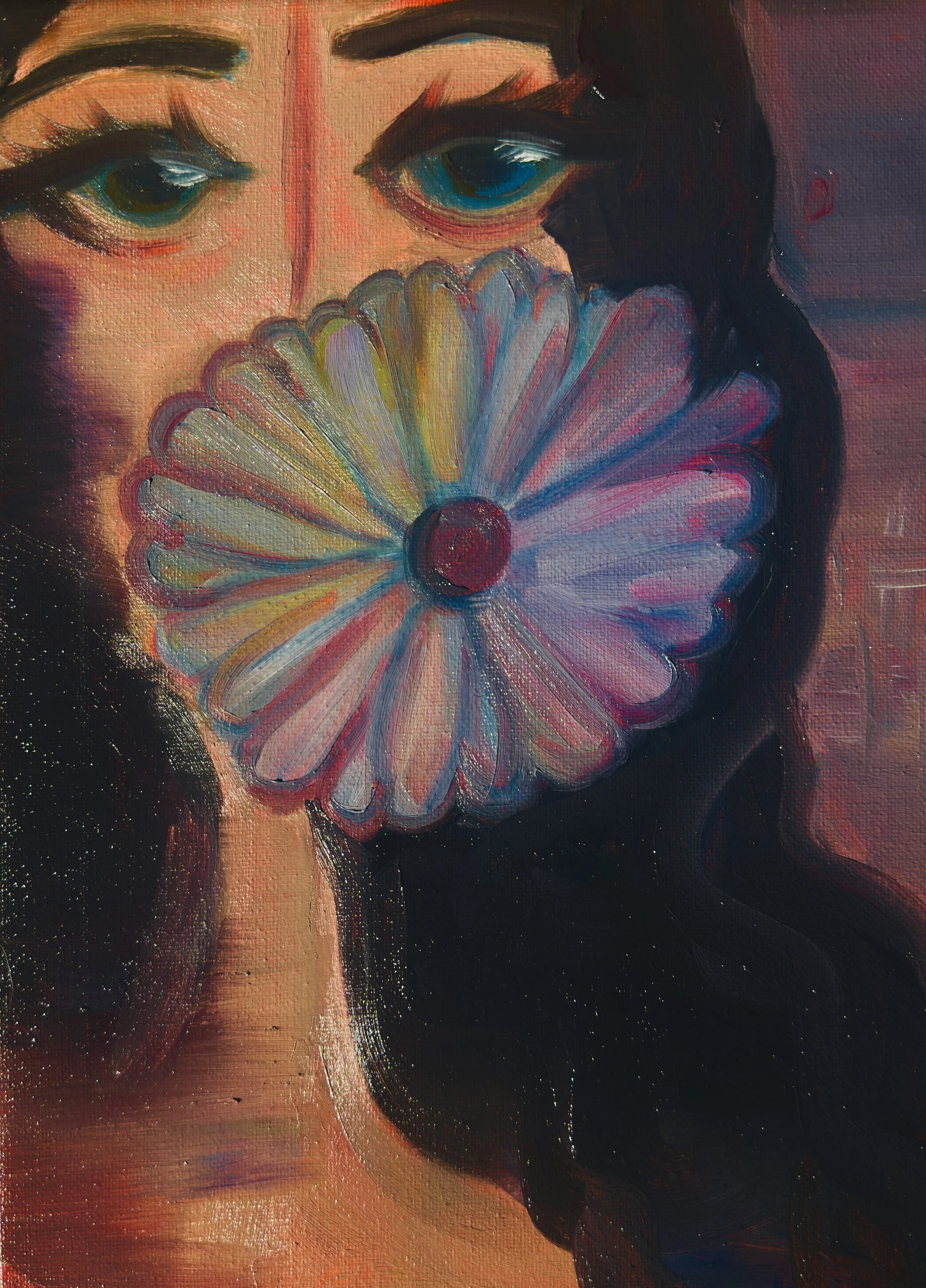she loves me... - oil on 9x11 canvas.