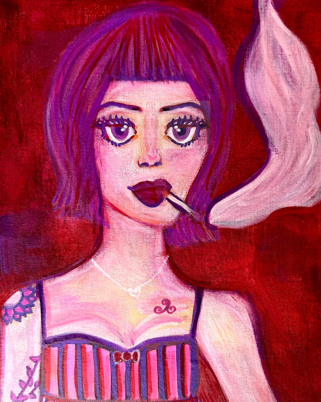 Cora - Acrylic on 12x9 canvas panel.