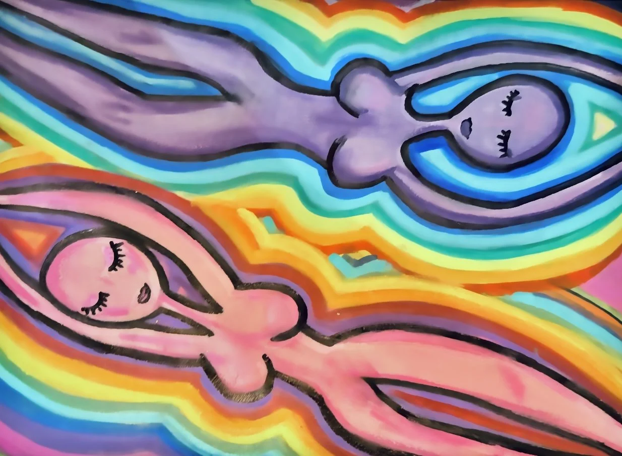 together - acrylic marker illustration 