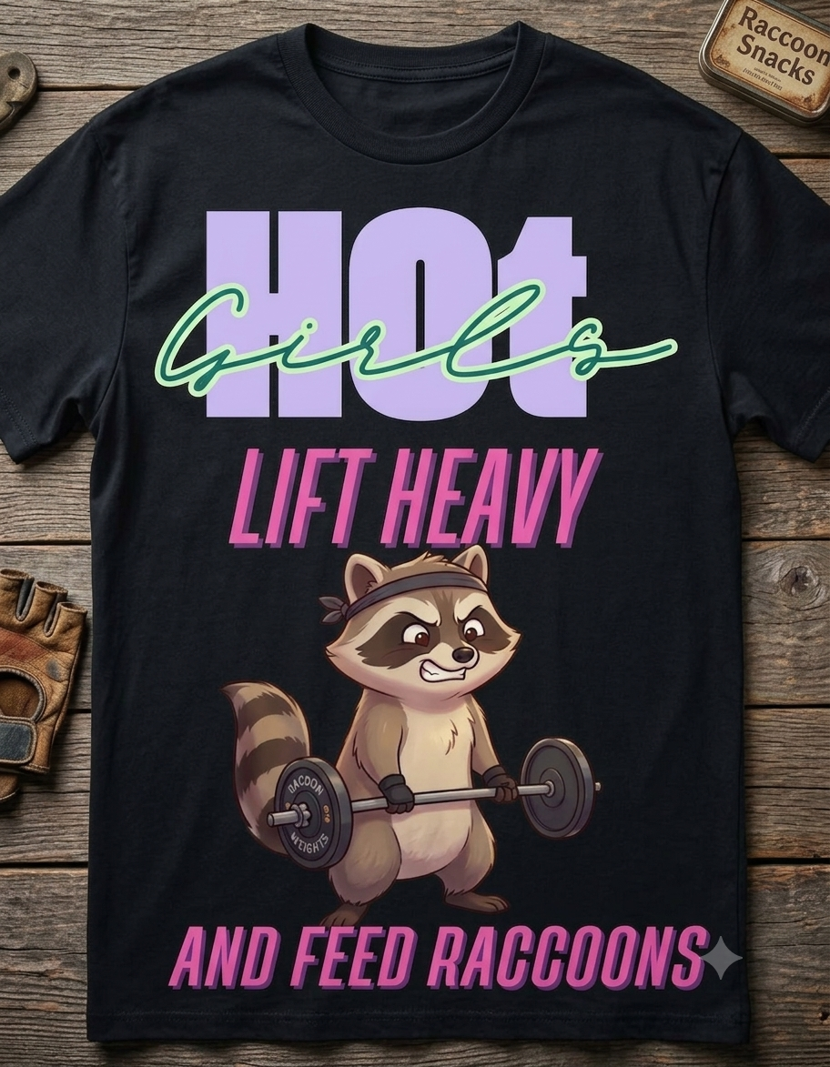 Hot girls lift heavy raccoon Tee