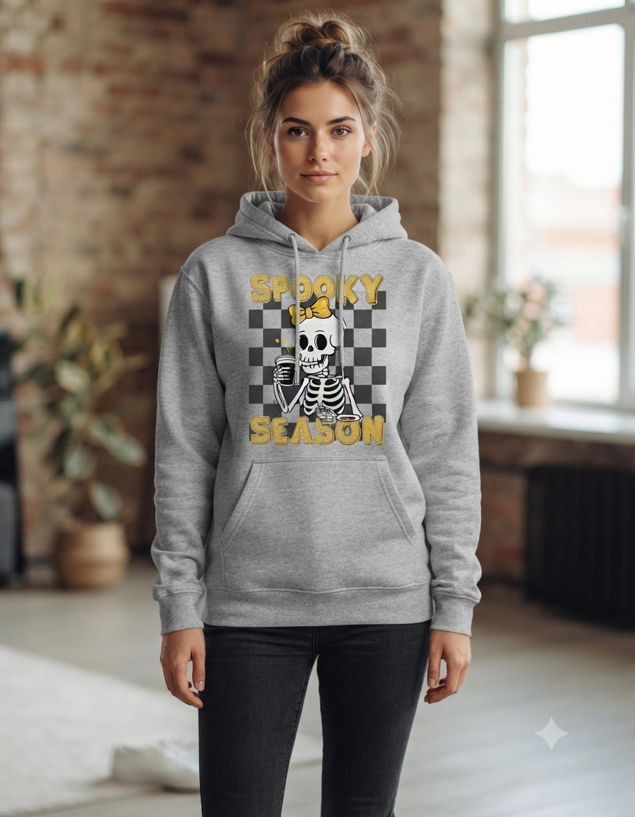 Spooky season checkered hoodie