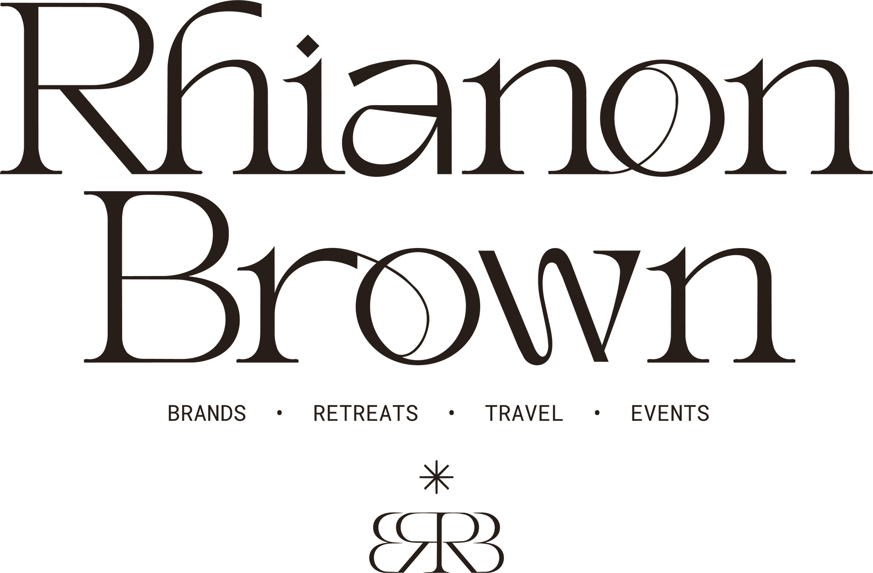 full logo for rhianon brown photography a brand photographer based in springfield, missouri