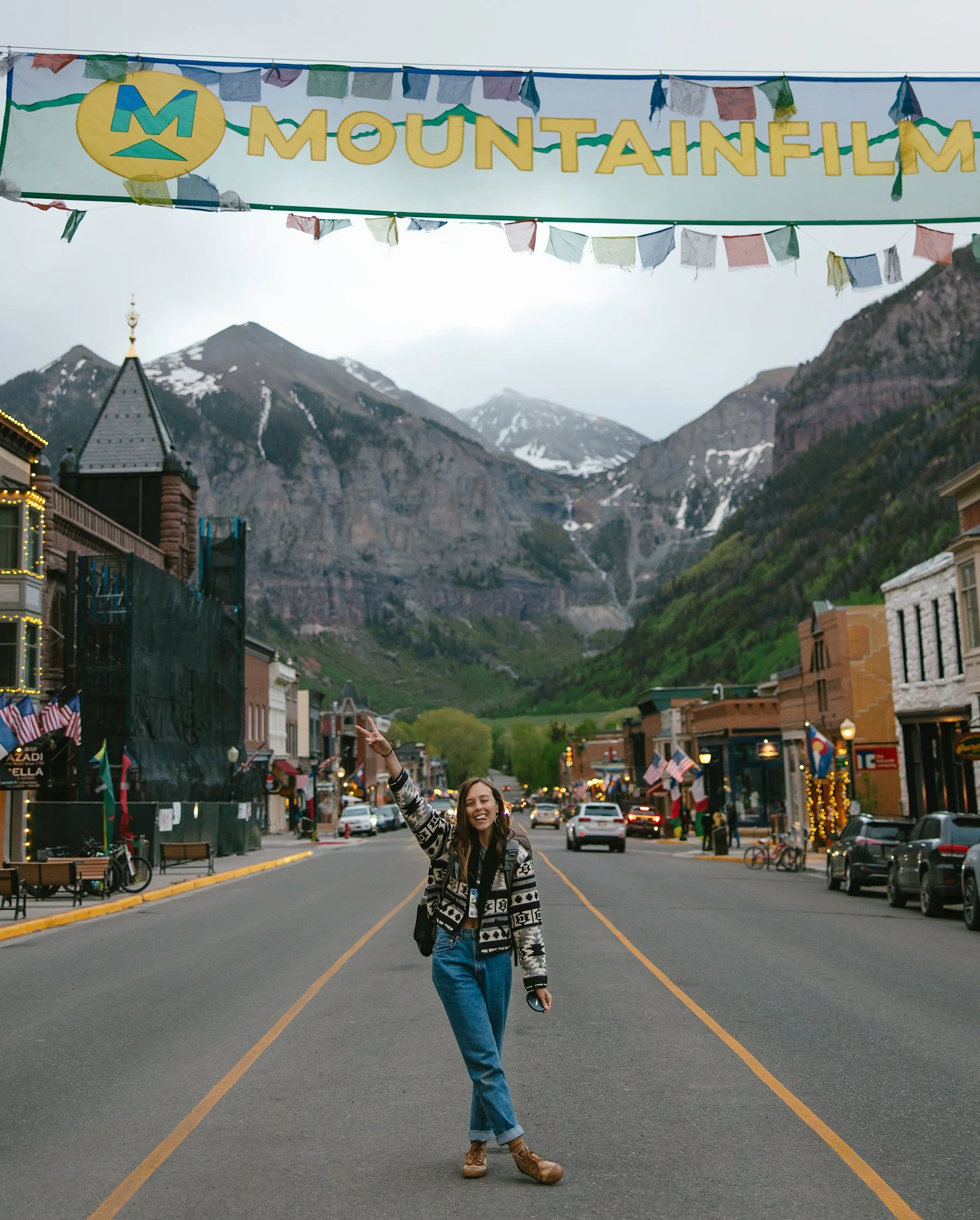 Image of Rhianon Brown during her event photography assignment for Mountain Film in Colorado