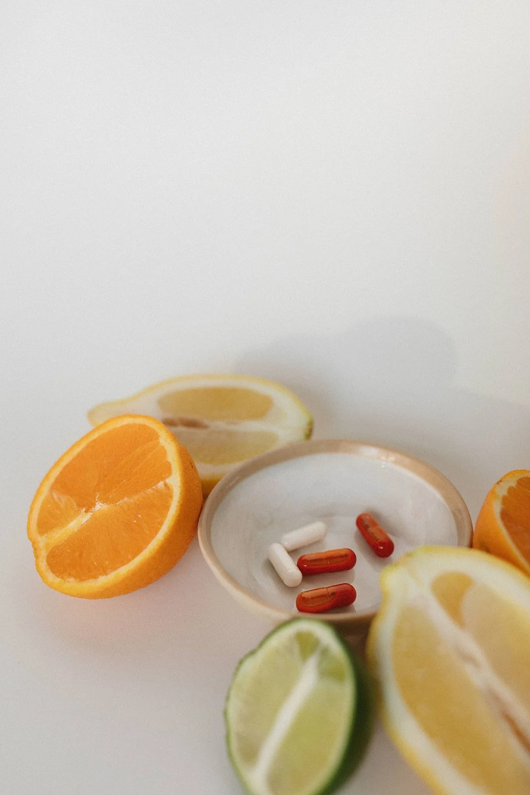 image of fruit and vitamins for motherland wellness brand shoot with rhianon brown photography