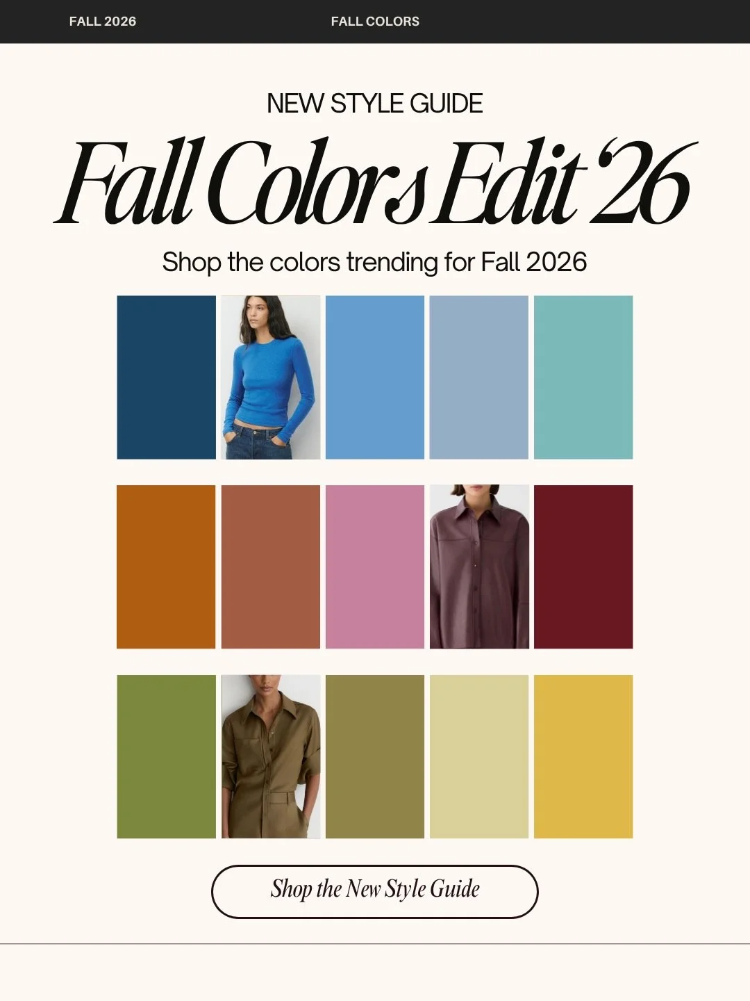 🍂 FALL COLORS EDIT &rsquo;26

A new season, a new color story.

I created this Fall Colors Edit &rsquo;26 inspired by color pairings spotted on the Fall/Winter runways and the Pantone NYFW Autumn/Winter 2026&ndash;2027 palette.

Think beyond the tra