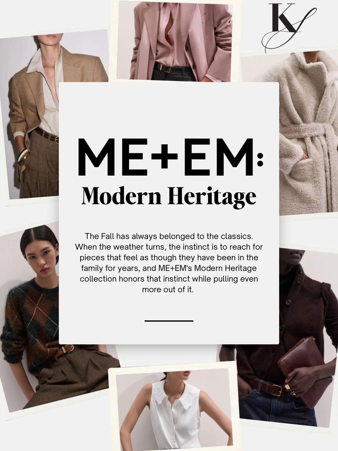 Fall is the season of modern classics. 🍂

There&rsquo;s something about the change in weather that makes us reach for pieces that feel timeless &mdash; beautiful fabrics, heritage prints, and silhouettes that never lose their appeal.

ME+EM&rsquo;s 