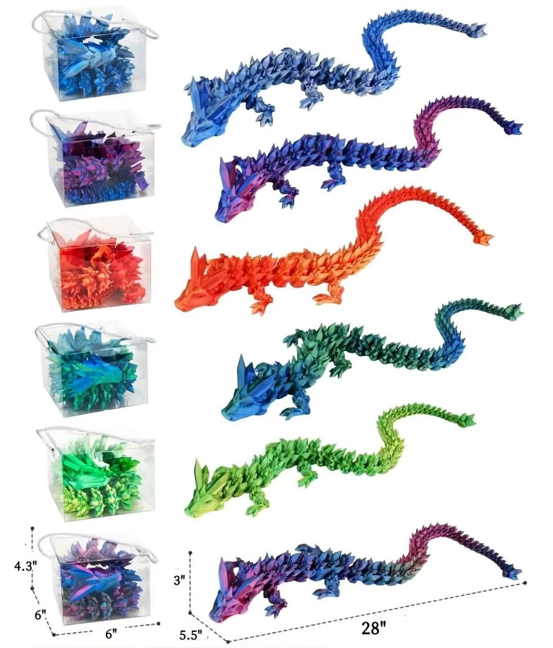 3D Printed Crystal Dragons