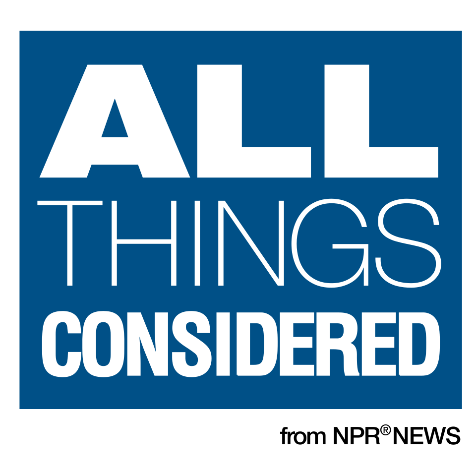 Blue background with white text that reads 'ALL THINGS CONSIDERED'.