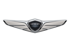 Car emblem with the word 'GENESIS' and stylized wings