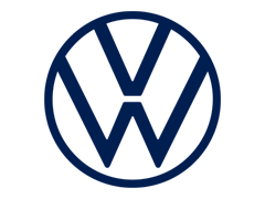 Volkswagen logo in black on a white background