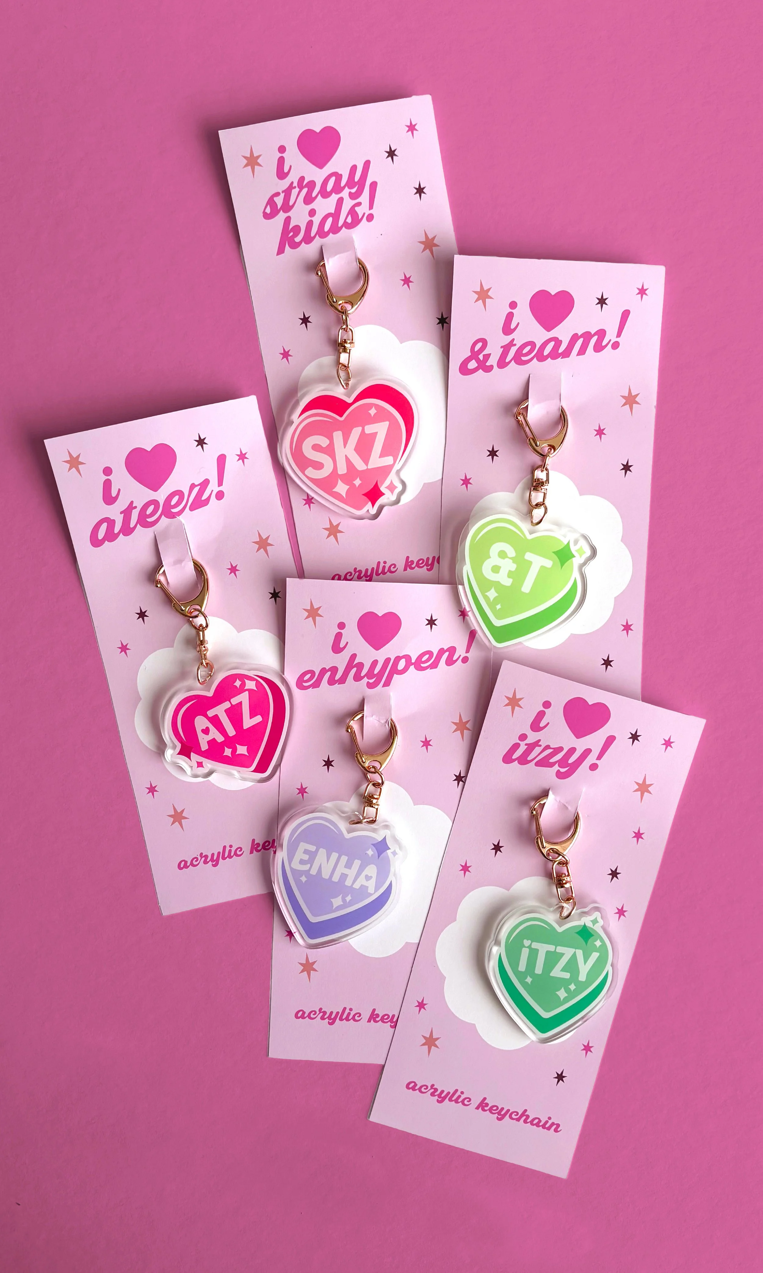 I ♥︎ K-POP Band Keychains