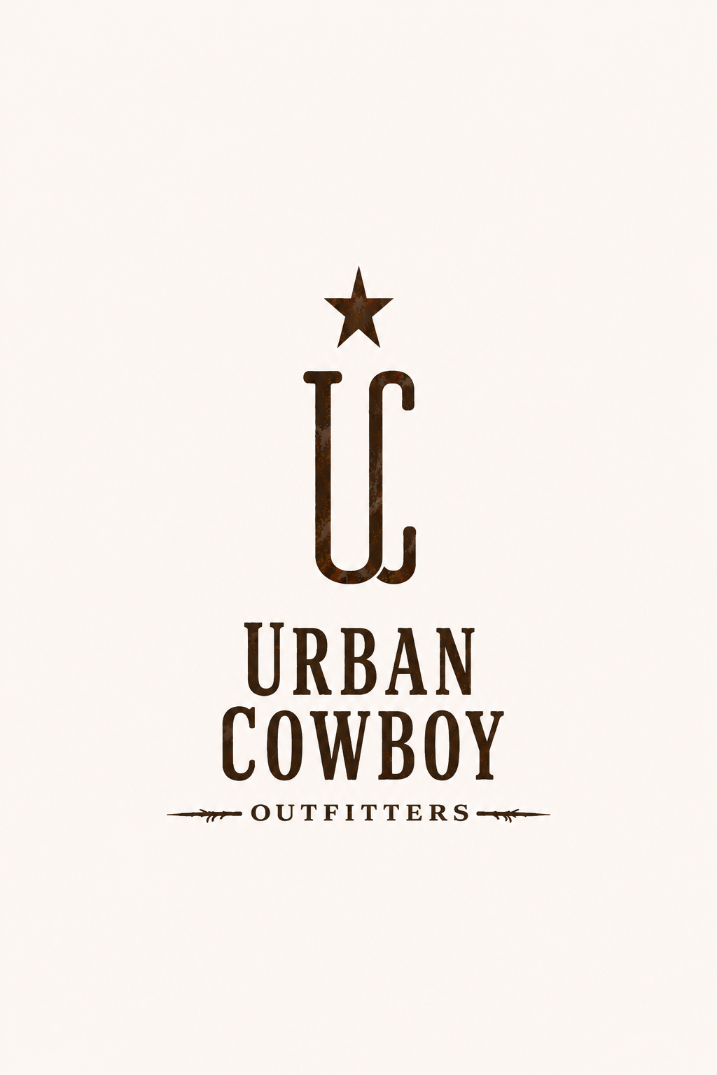 Logo for Urban Cowboy Outfitters with a star, stylized 'UC' initials, and text in a western font.