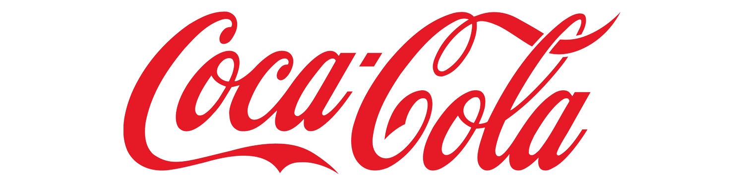 The Coca-Cola logo in red cursive font on a black background.