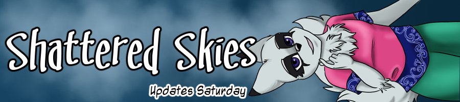 Shattered Skies is the main comic.  Enter the world of fantasy, and escape a normal human life.