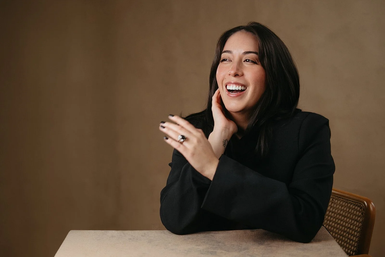 Lianyue founder, Elena Wu smiling and laughing