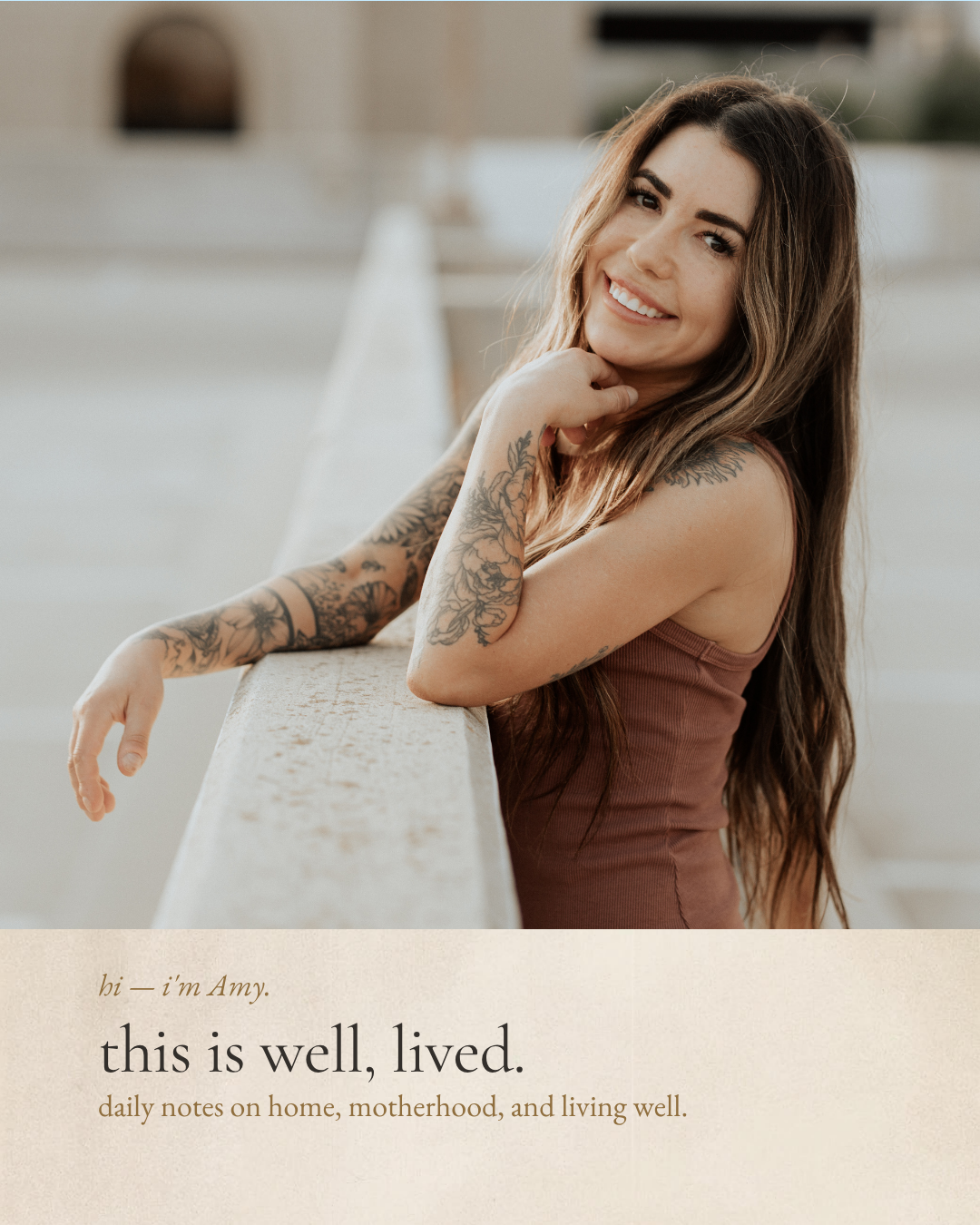 Amy of Well, Lived Home, a California interior designer creating warm, timeless interiors for modern families.