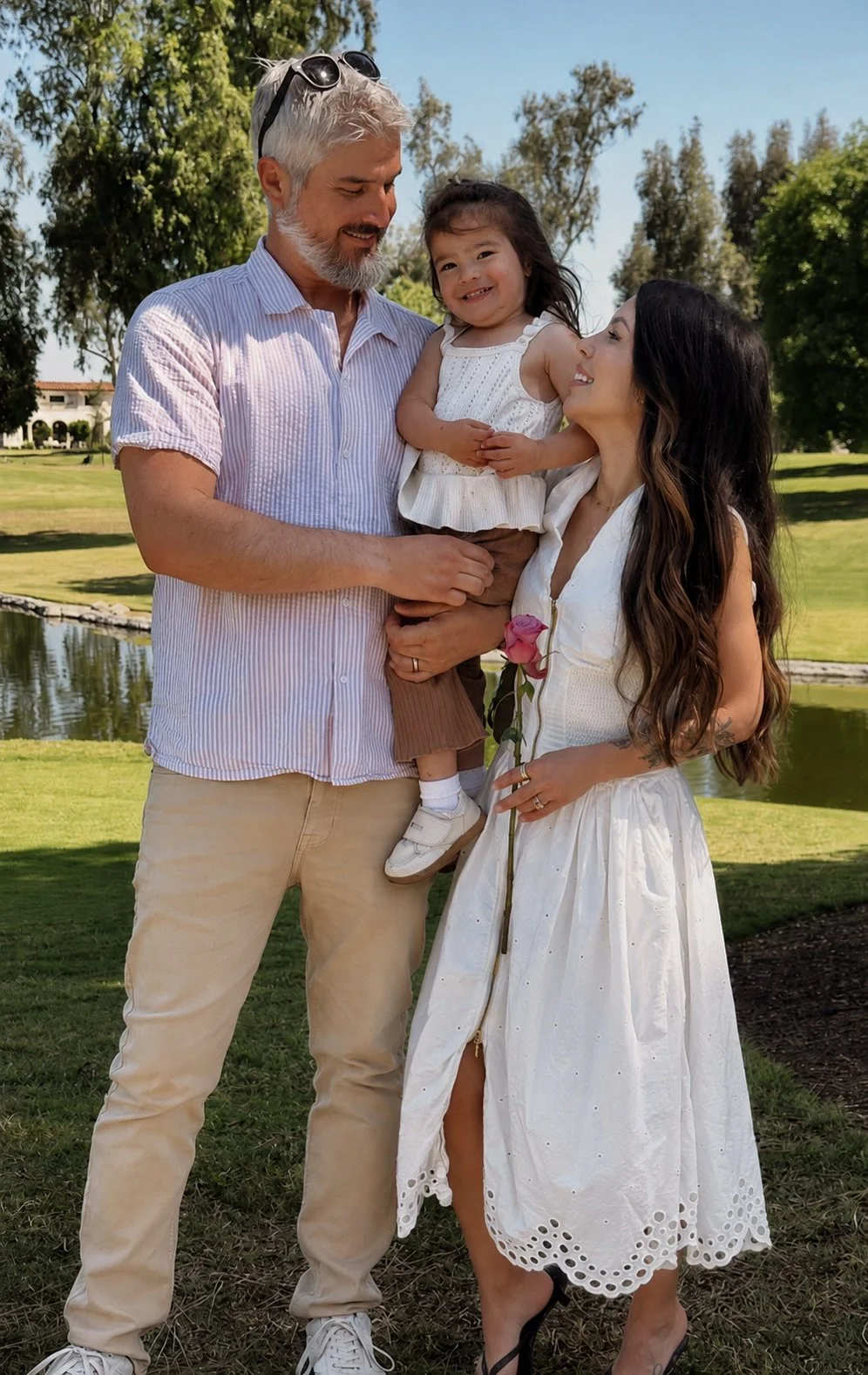Family portrait of the founder of Well, Lived Home with her husband and daughter, celebrating the life and inspiration behind the studio.