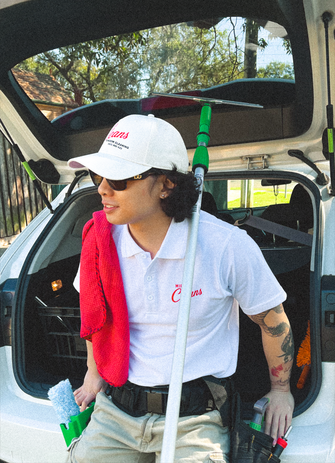 Meet Kerstan, the owner and operator of Mirio Cleans, providing reliable window cleaning for homes and businesses across Sydney.