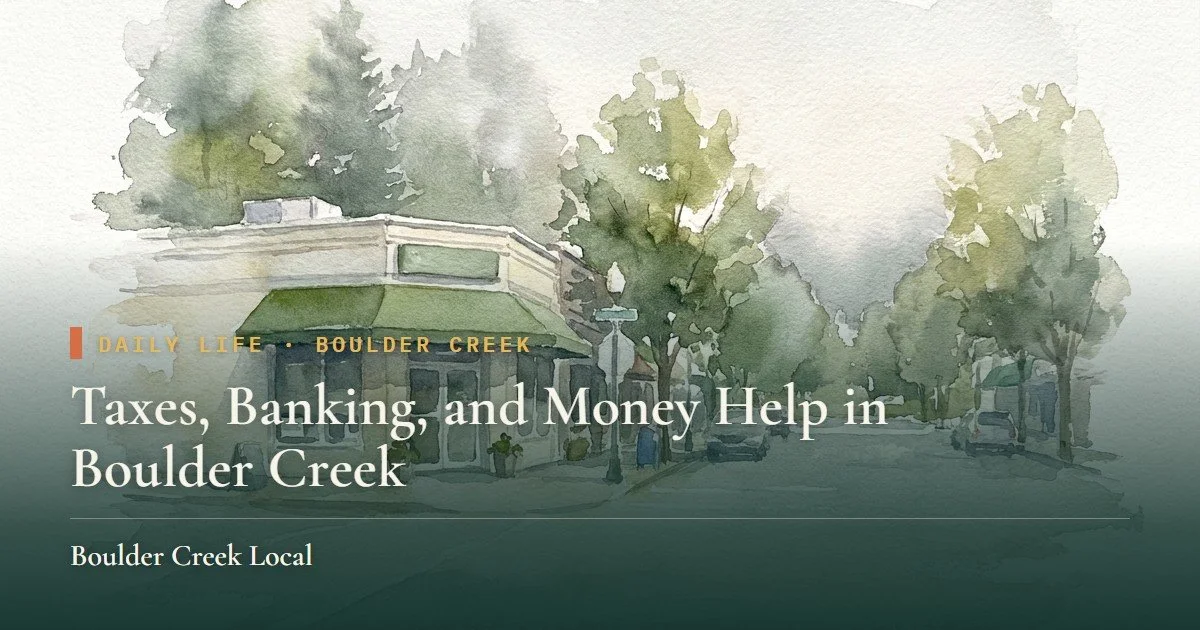 Taxes, Banking, and Money Help in Boulder Creek