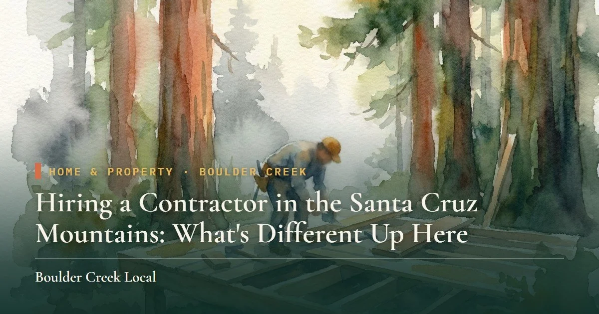 Hiring a Contractor in the Santa Cruz Mountains: What's Different Up Here