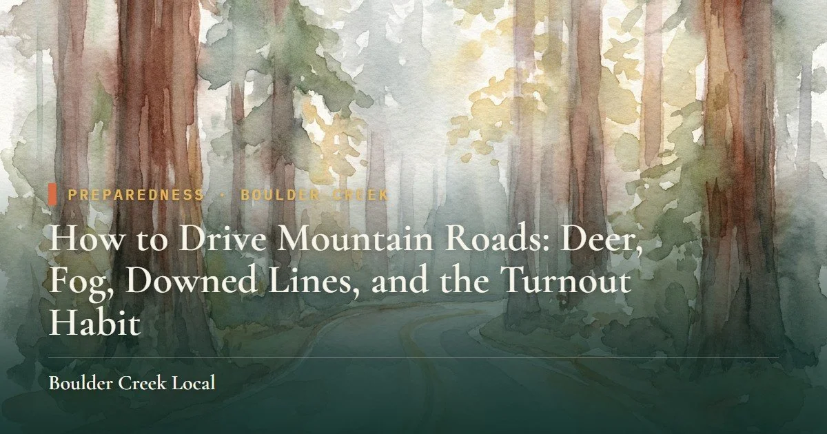 How to Drive Mountain Roads: Deer, Fog, Downed Lines, and the Turnout Habit