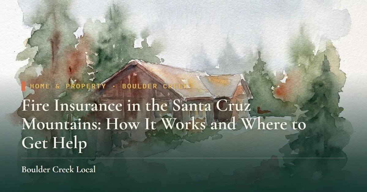 Fire Insurance in the Santa Cruz Mountains: How It Works and Where to Get Help