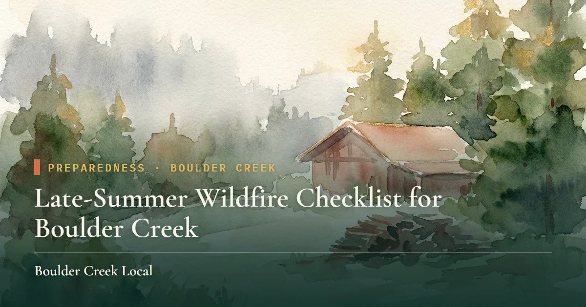 Late-Summer Wildfire Checklist for Boulder Creek