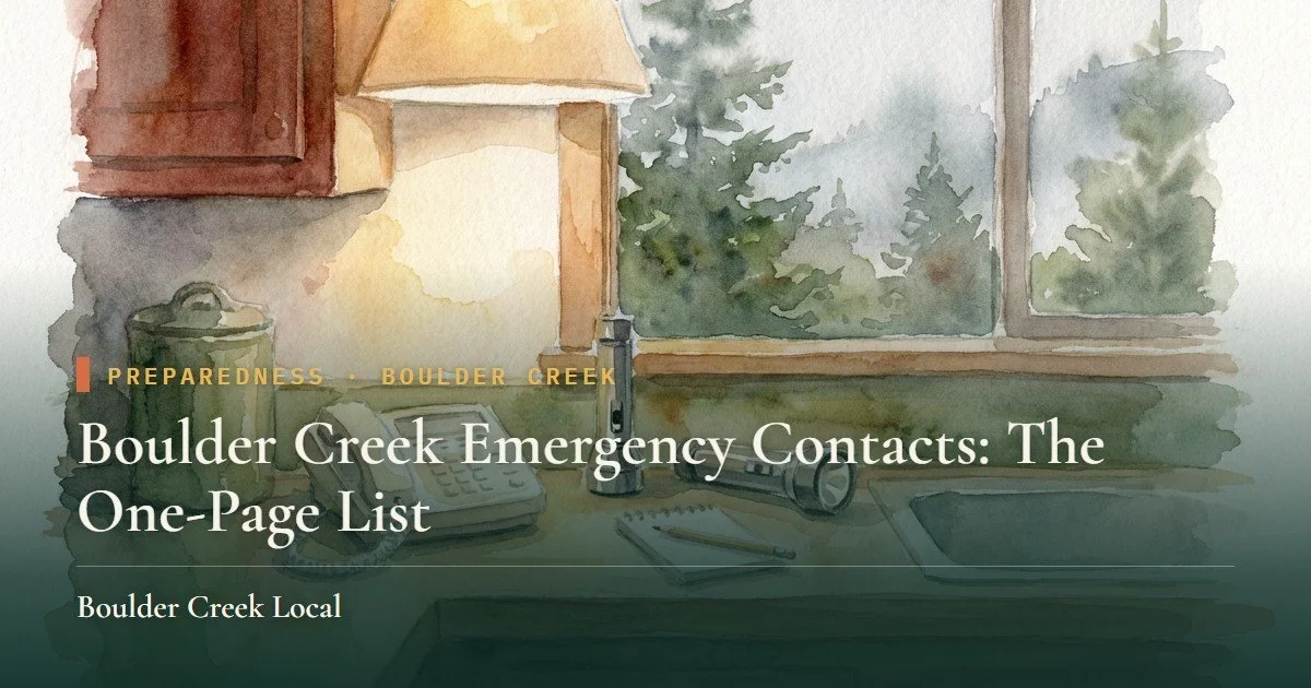 Boulder Creek Emergency Contacts: The One-Page List