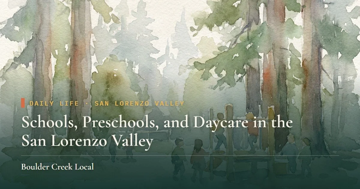 Schools, Preschools, and Daycare in the San Lorenzo Valley