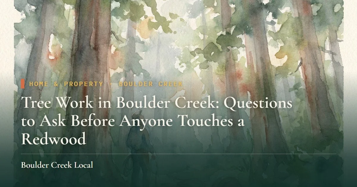 Tree Work in Boulder Creek: Questions to Ask Before Anyone Touches a Redwood