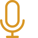 A gold microphone icon.