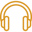 Gold headphones icon